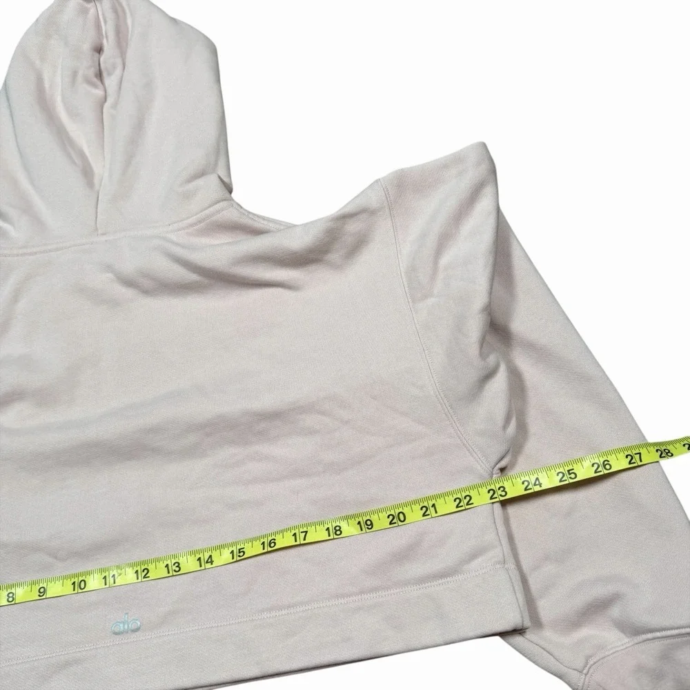 Alo Yoga Bae Hoodie Cropped Long Sleeve in Light Pink Women's‎ Sz S